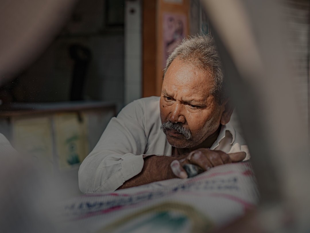 senior man reading book