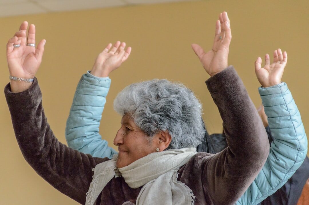 elderly doing gentle exercise