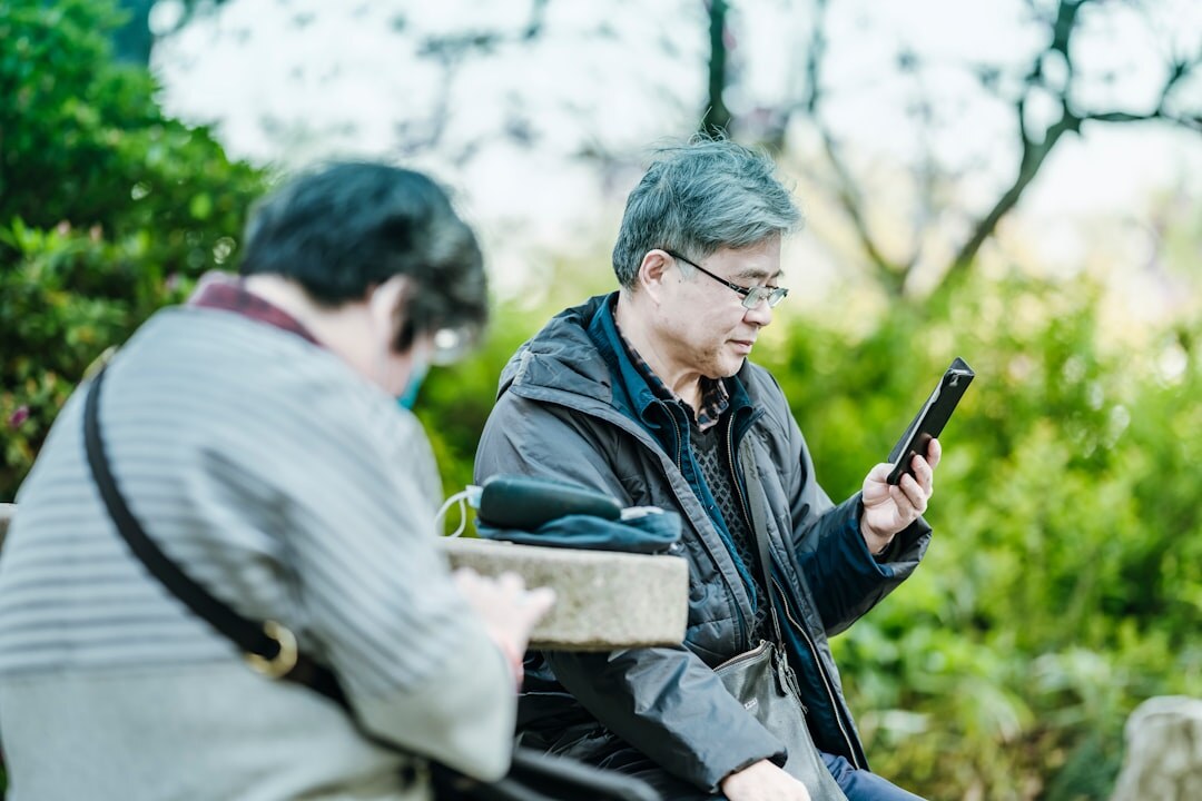 senior using tablet
